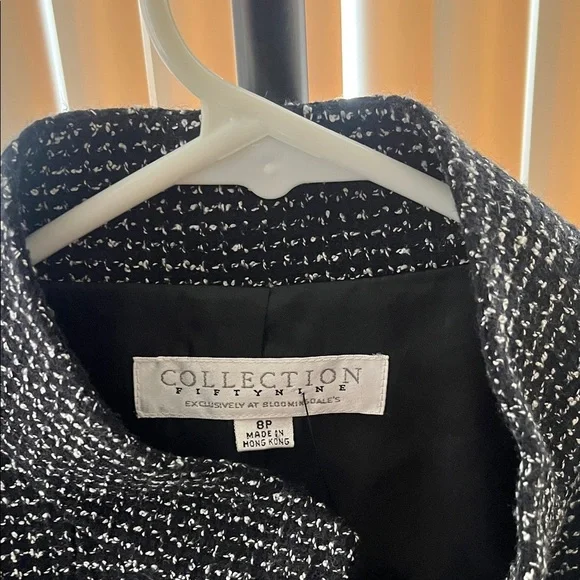 Bloomingdale's Black and White Textured Blazer - Picture 2 of 3